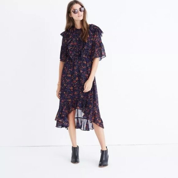 Madewell Dresses & Skirts - Madewell Floral Ruffle Dress